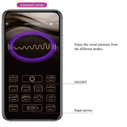 Close-up of the PRETTY LOVE Vibrador Abner APP com Controle Lilás showing its ergonomic design and silicone texture.