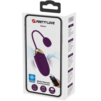 Close-up of the PRETTY LOVE Vibrador Abner APP com Controle Lilás showing its ergonomic design and silicone texture.