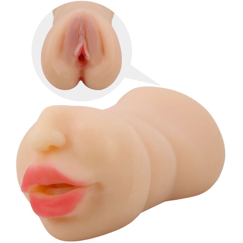 Masturbador Masculino com Canais Duplos e Forma de Vagina