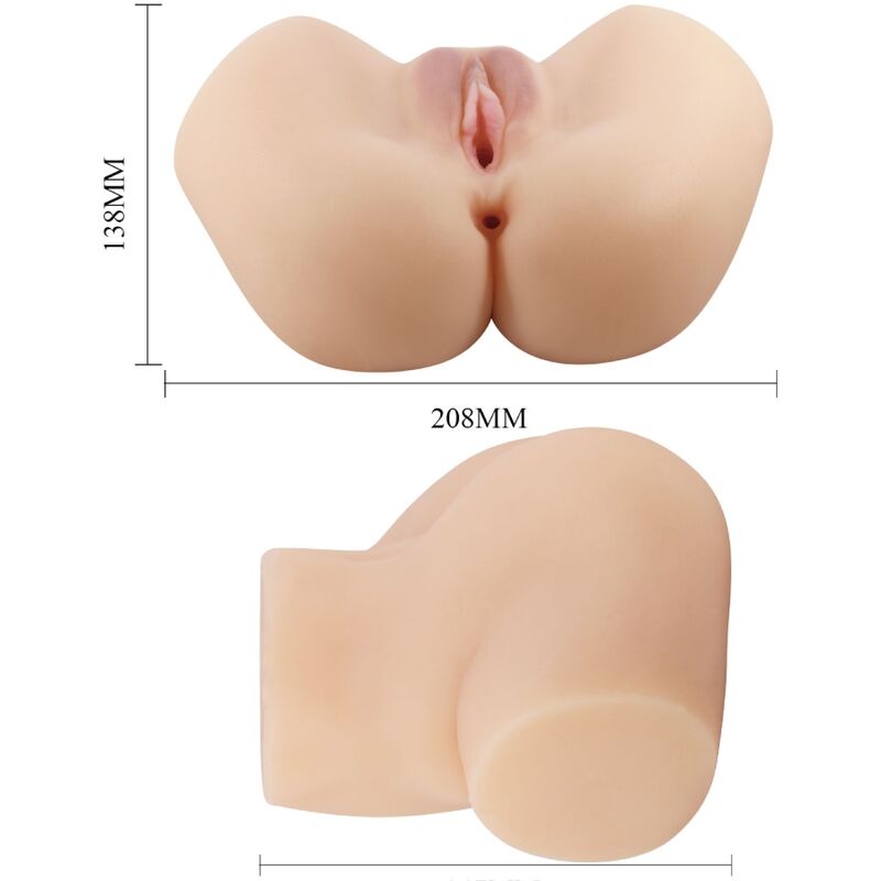 Masturbador Realista de Vagina e Ânus com Vibrador Integrado