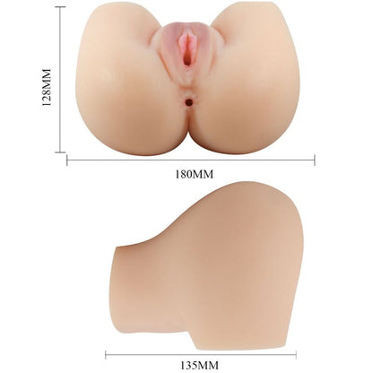 Vibrador Realista de Vagina e Ânus Duplo com Vibrador