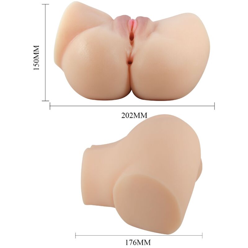 Vibrador Realista de Vagina e Ânus - Canais Duplos Vibratórios