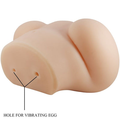 Vibrador Realista Duplo com Vagina e Ânus e Controlo Remoto