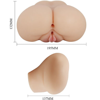 Vibrador Realista Duplo com Vagina e Ânus e Controlo Remoto