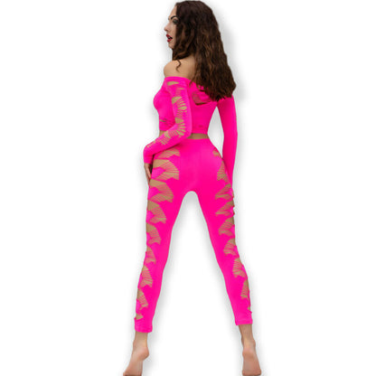 Conjunto CHILIROSE Top e Legging Sem Costuras Fúcsia S/L