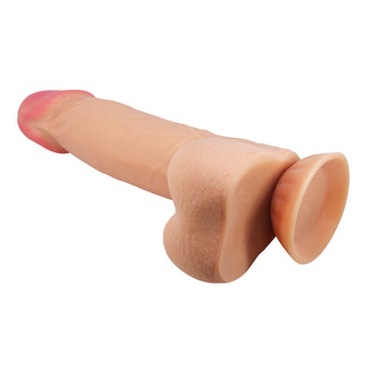 Close-up do PRETTY LOVE Dildo Realístico Sliding Skin com ventosa e textura de pele.