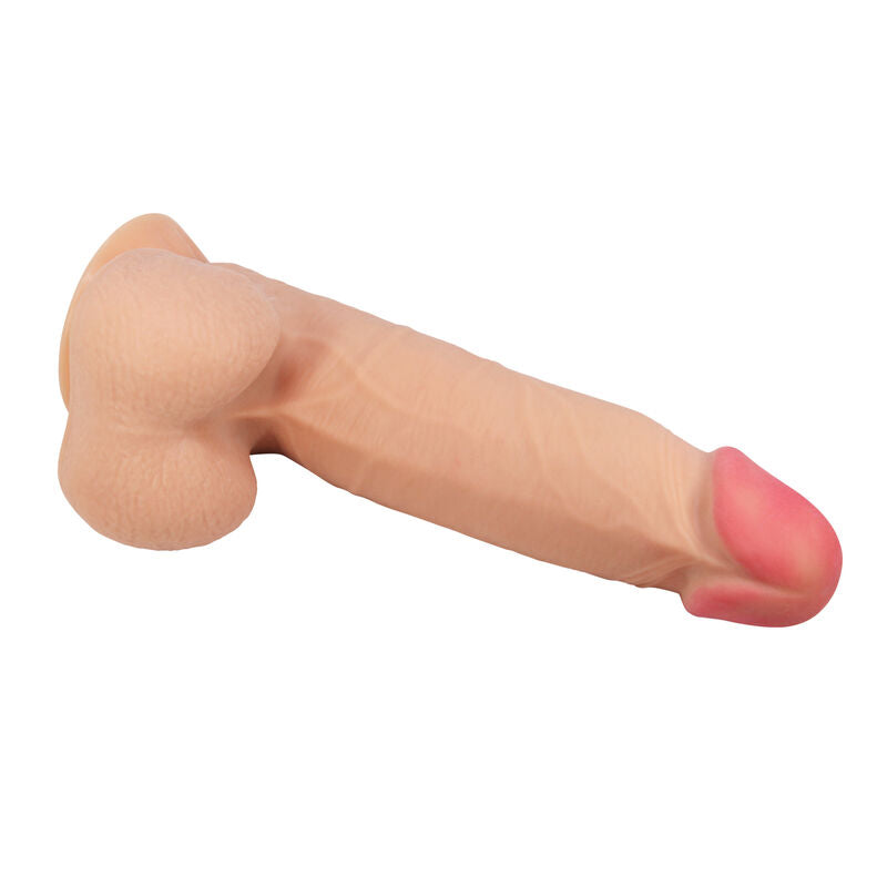 Close-up do PRETTY LOVE Dildo Realístico Sliding Skin com ventosa e textura de pele.