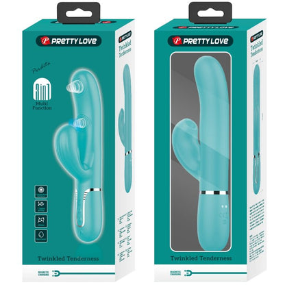 Vibrador PRETTY LOVE Perlita Multifunções 3 em 1 Ponto G e clitóris, cor Aqua Verde