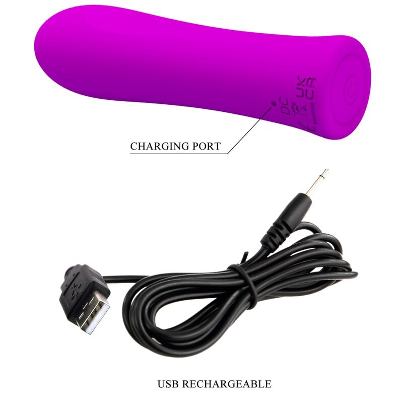 Vibrador Pretty Love Alfreda de silicone violeta com 12 funções de vibração e design compacto