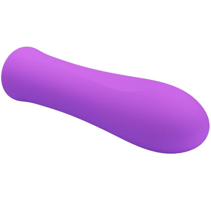 Vibrador Bala Pretty Love Alfreda Super Power Aqua Roxo, mostrando seu design compacto de silicone e cor vibrante.