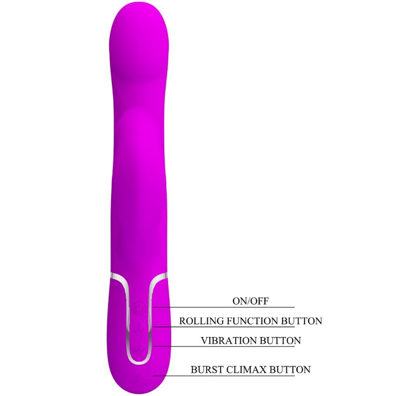 Vibrador Coelho PRETTY LOVE Pérolas Violeta para estimulação clitoriana e ponto G.