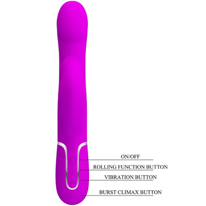 Vibrador Coelho PRETTY LOVE Pérolas Violeta para estimulação clitoriana e ponto G.