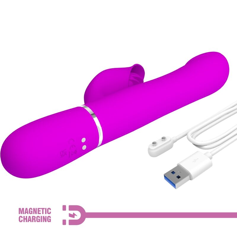 Vibrador Coelho PRETTY LOVE Pérolas Violeta para estimulação clitoriana e ponto G.