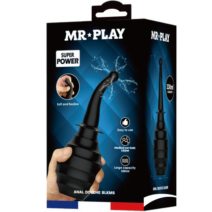 MR PLAY Ducha Anal Super Power Preta Grande Capacidade para higiene íntima.