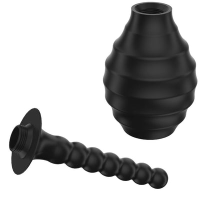 Plugue anal vibrador MR PLAY com controle remoto preto, mostrando design ergonómico e material de silicone.