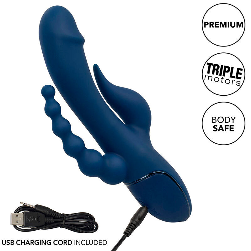 Vibrador de Tripla Estimulação Orgasm Azul