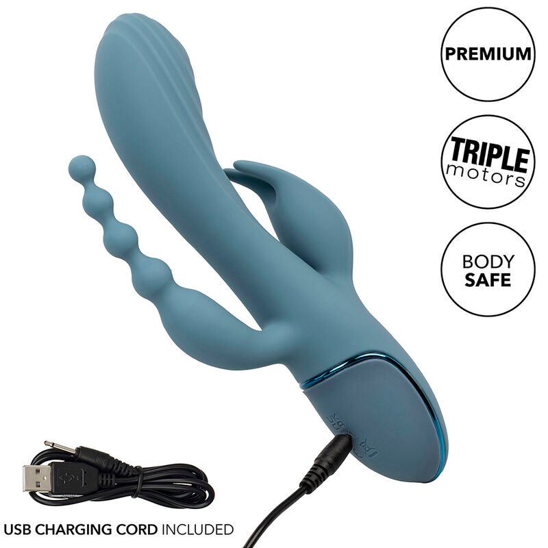 Vibrador Triplo Ecstasy Cinza