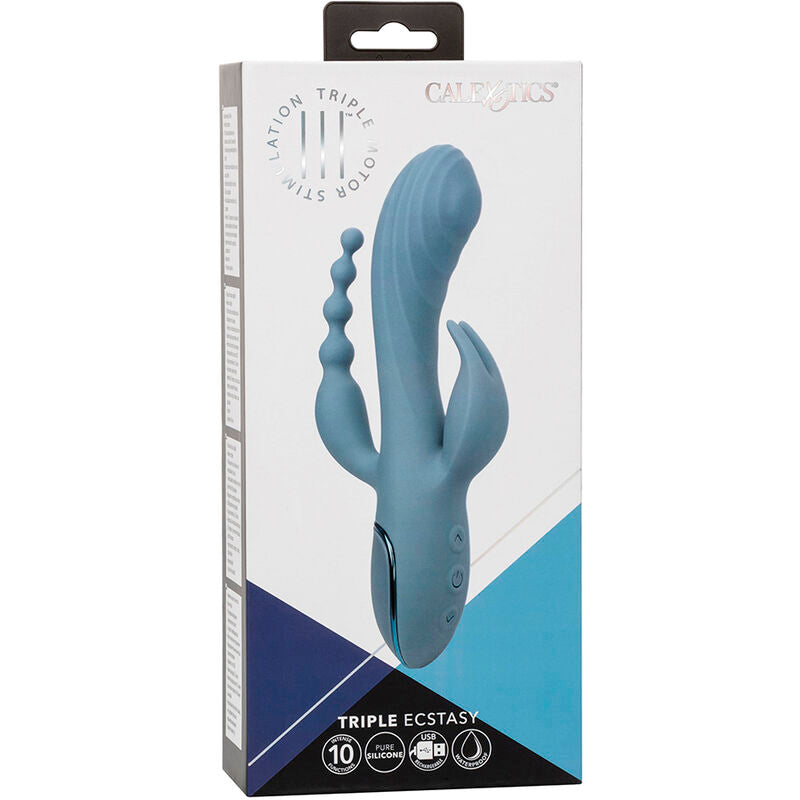 Vibrador Triplo Ecstasy Cinza