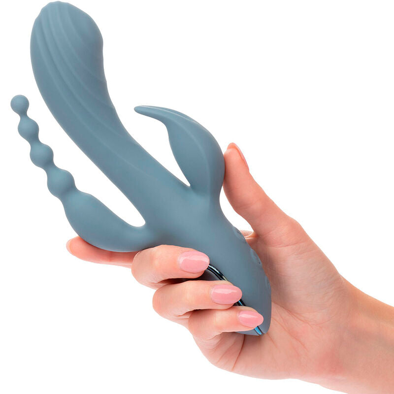 Vibrador Triplo Ecstasy Cinza
