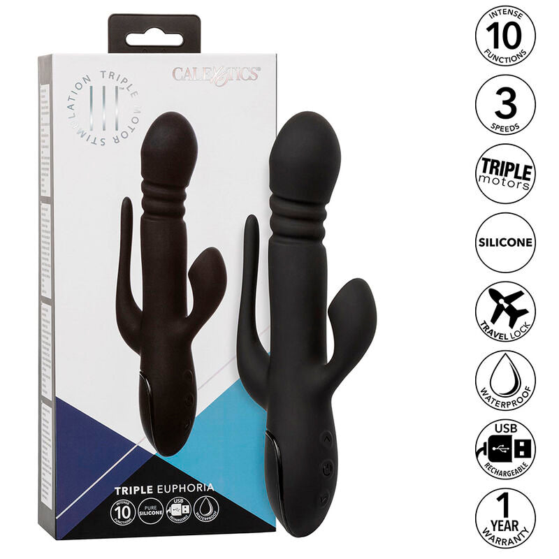 Vibrador Triplo Euphoria Preto