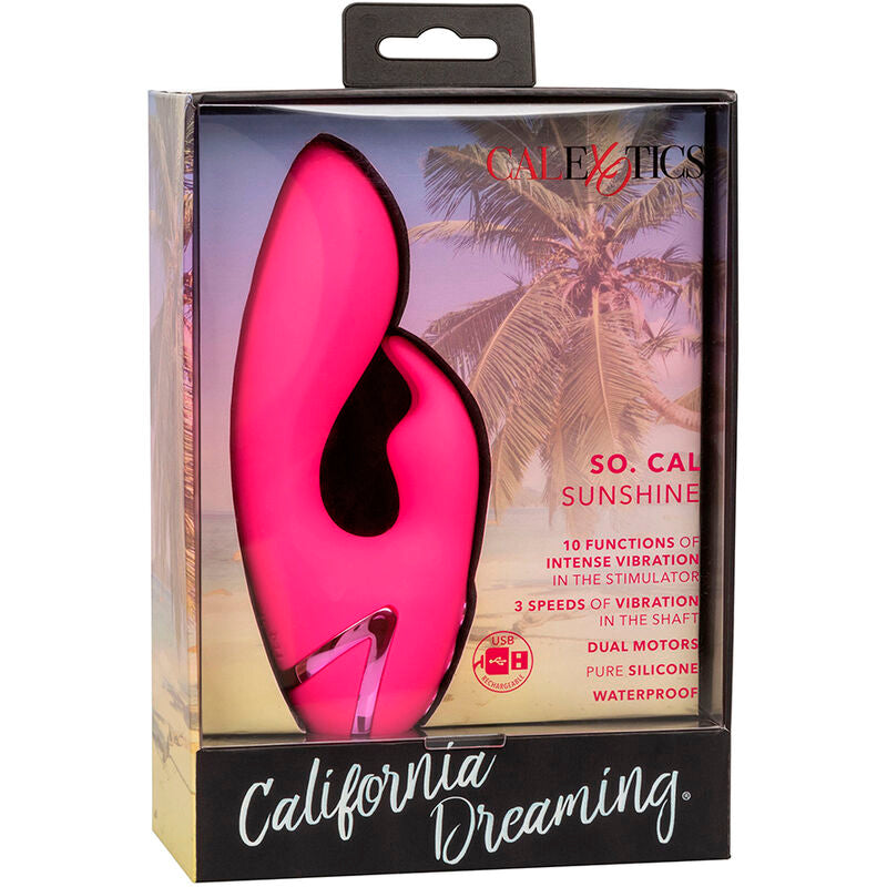 Vibrador Coelho Sunshine Fúcsia com Estimulador Clitoriano e 10 Funções