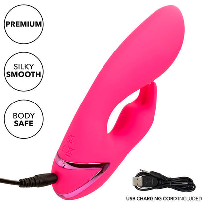 Vibrador Coelho Sunshine Fúcsia com Estimulador Clitoriano e 10 Funções