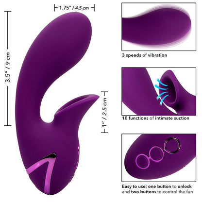 Vibrador e Estimulador de Sucção Huntington Beach Heartbreaker Roxo