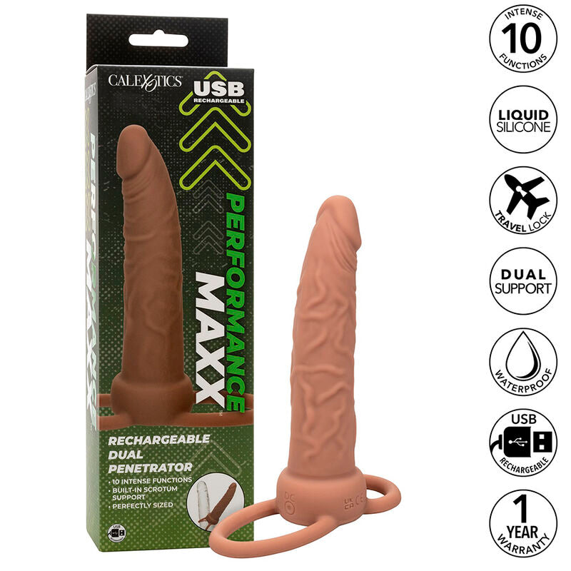 Vibrador Dupla Penetração Recarregável Performance Maxx