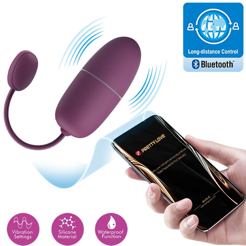 PRETTY LOVE Nymph Ovo Vibratório App Controlado Lilás em silicone macio