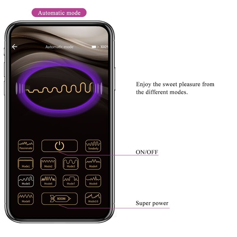 PRETTY LOVE Nymph Ovo Vibratório App Controlado Lilás em silicone macio