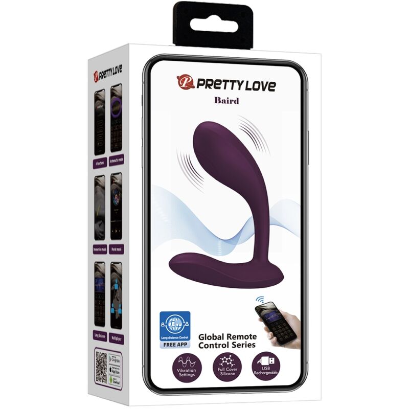Close-up of the PRETTY LOVE Vibrador Ponto G Baird showing its ergonomic design, soft silicone texture, and modern features.