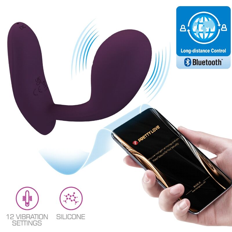 Close-up of the PRETTY LOVE Vibrador Ponto G Baird showing its ergonomic design, soft silicone texture, and modern features.