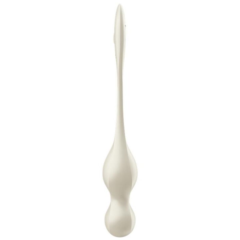 Close-up das Satisfyer Bolas Vibratórias de Kegel Love Birds, mostrando o seu design ergonómico e material de silicone suave.