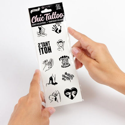 Conjunto de 10 tatuagens temporárias SECRET PLAY Coleção Kinky.