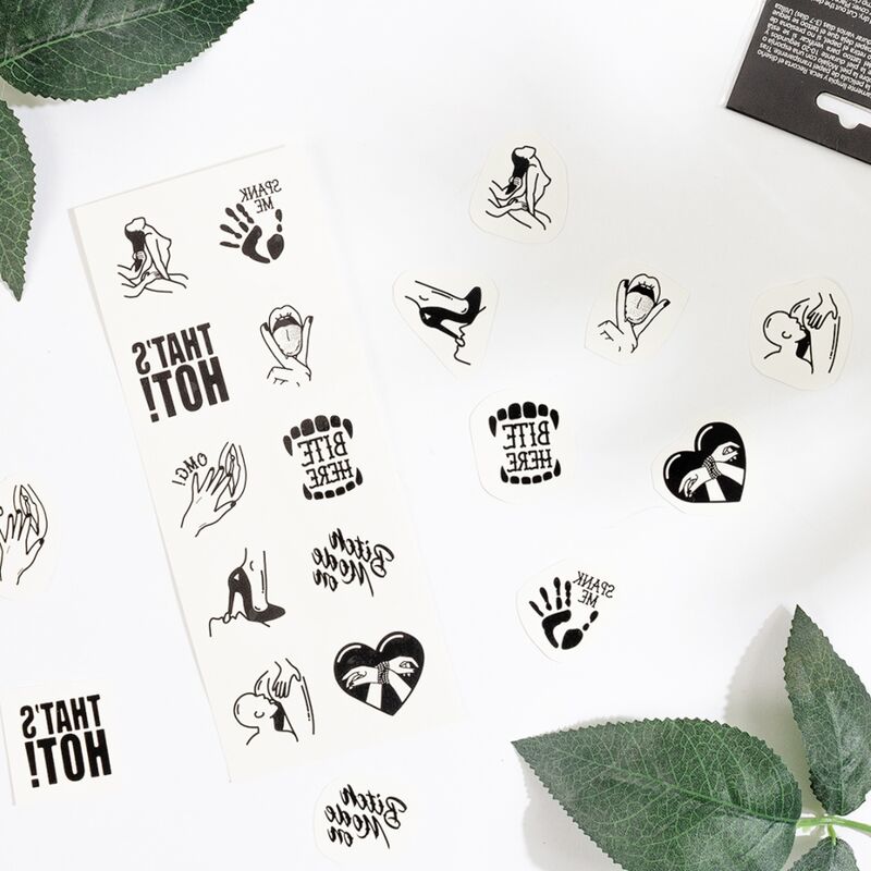 Conjunto de 10 tatuagens temporárias SECRET PLAY Coleção Kinky.