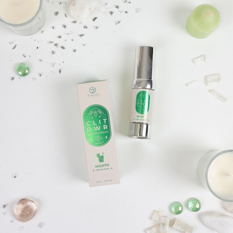 Close-up of Secret Play Bálsamo Clitoriano Estimulante Vibratório Mojito 15ml