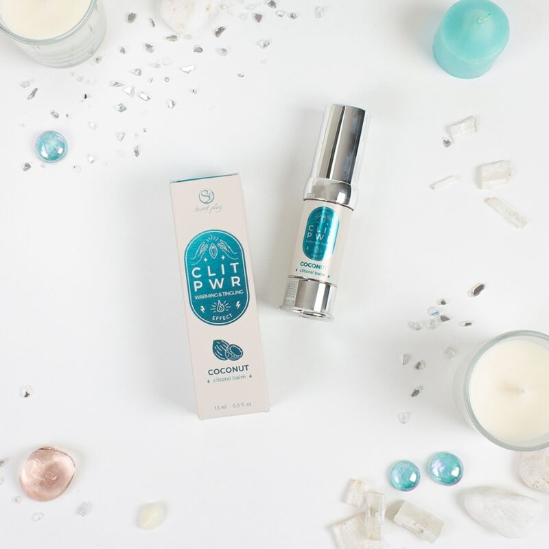 SECRET PLAY Bálsamo Clitoriano Estimulante Clit Pwr Coco 15ml para prazer feminino intenso.