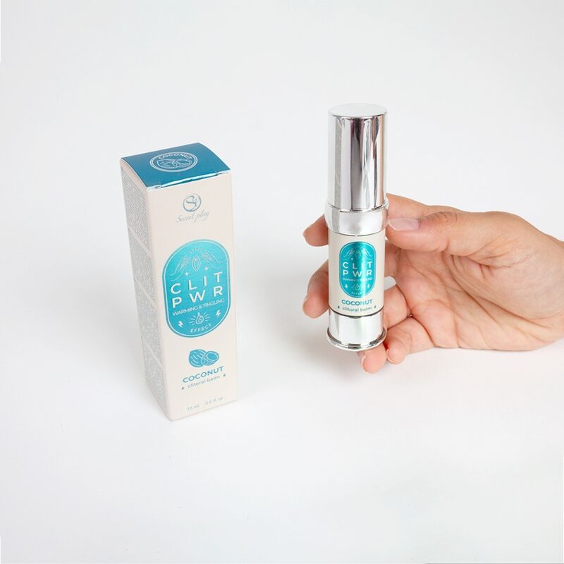 SECRET PLAY Bálsamo Clitoriano Estimulante Clit Pwr Coco 15ml para prazer feminino intenso.