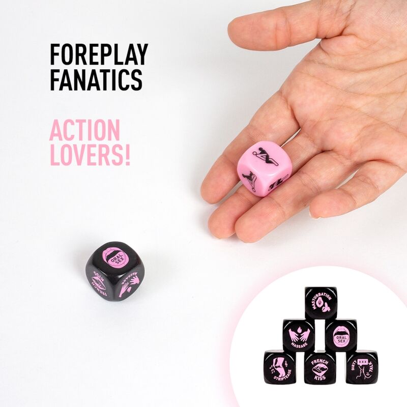 Jogo de 2 dados de preliminares eróticas Secret Play para casais, explorando a intimidade e a paixão.