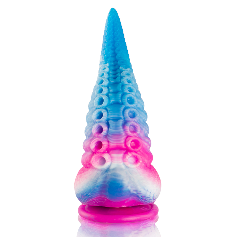 Close-up do Dildo Tentáculo Azul Phorcys Grande EPIC CYBERSILICOCK, destacando sua forma e textura de silicone.