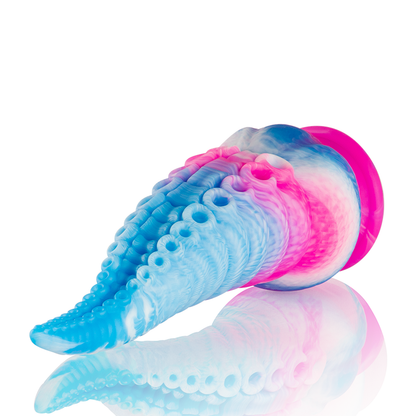 Close-up do Dildo Tentáculo Azul Phorcys Grande EPIC CYBERSILICOCK, destacando sua forma e textura de silicone.