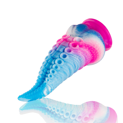 Close-up do Dildo Tentáculo Azul Phorcys Grande EPIC CYBERSILICOCK, destacando sua forma e textura de silicone.
