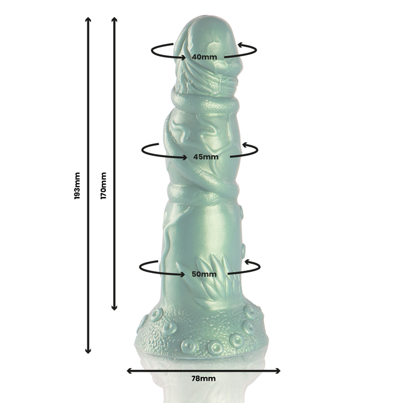 Dildo EPIC CYBERSILICOCK Hades de silicone premium, com detalhes inspirados na mitologia grega.