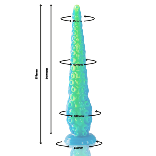 Dildo tentáculo fluorescente EPIC CYBERSILICOCK Scylla Grande em silicone premium.