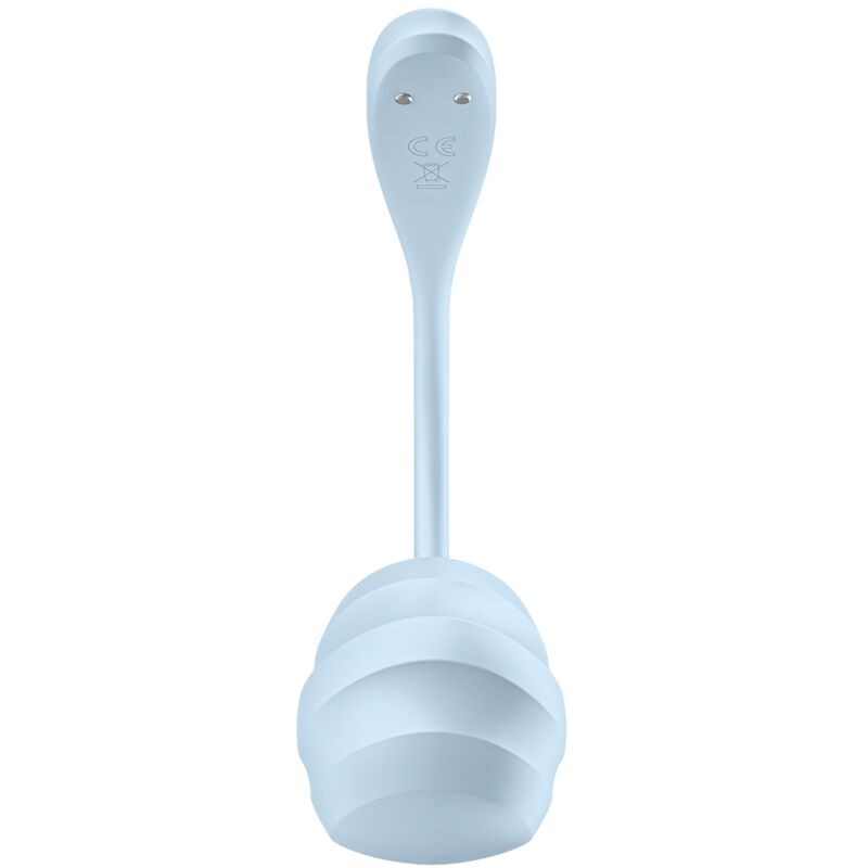 Satisfyer Estimulador de Ponto G Pétala Lisa em azul, mostrando seu design flexível e textura.