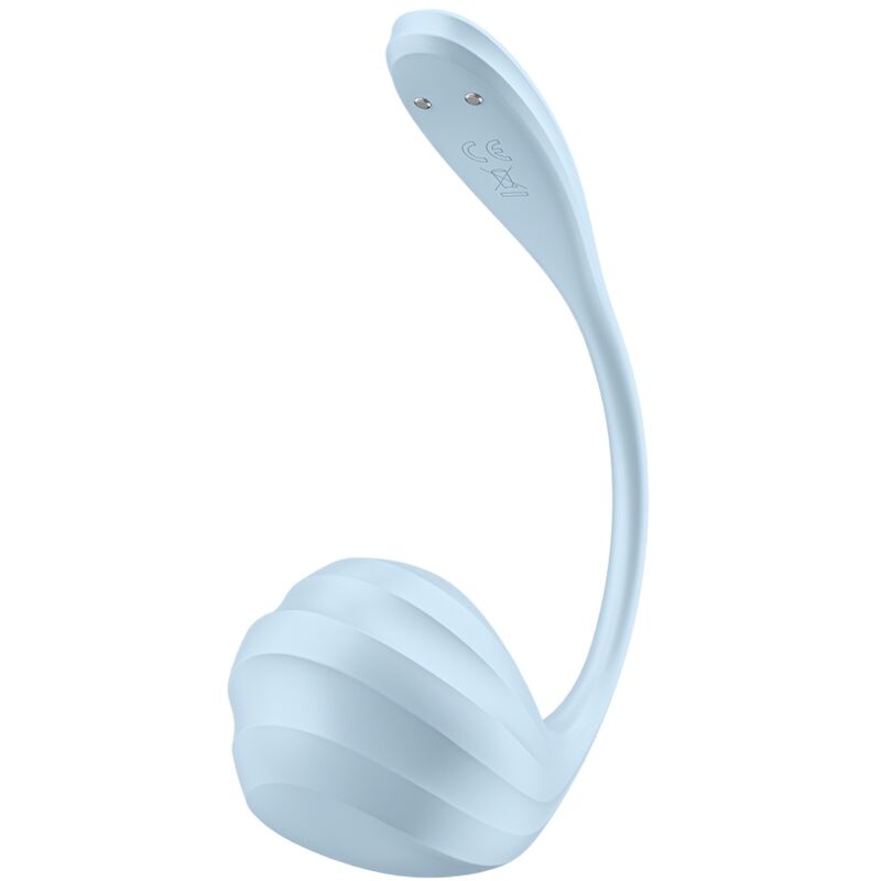 Satisfyer Estimulador de Ponto G Pétala Lisa em azul, mostrando seu design flexível e textura.