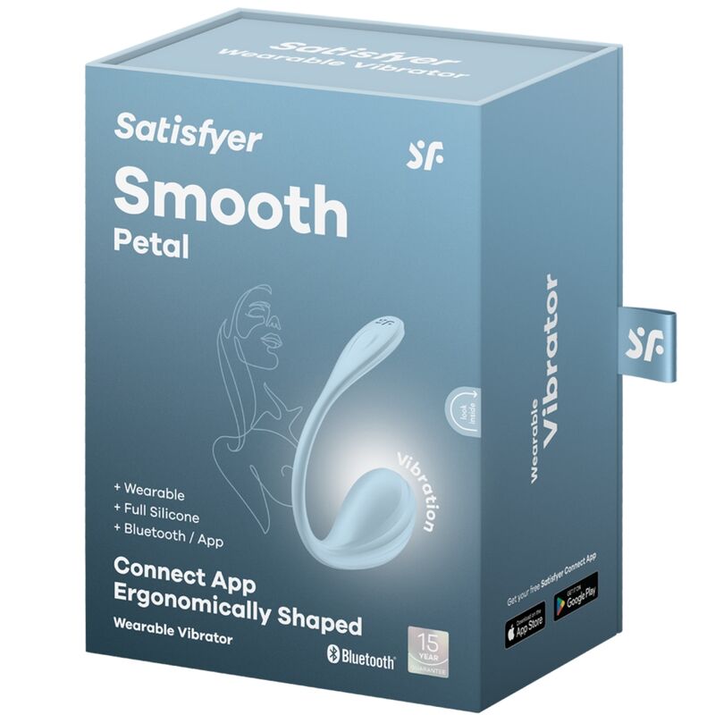 Satisfyer Estimulador de Ponto G Pétala Lisa em azul, mostrando seu design flexível e textura.