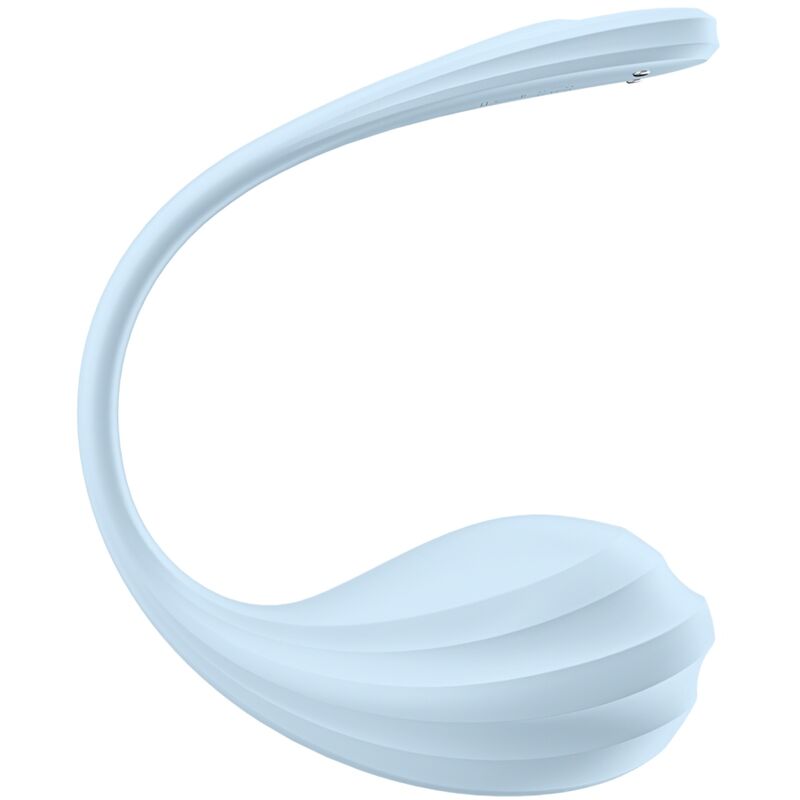 Satisfyer Estimulador de Ponto G Pétala Lisa em azul, mostrando seu design flexível e textura.