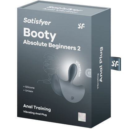 Close-up do Satisfyer Vibrador Plug Anal Absolute Beginners 2 Preto para Iniciantes, mostrando o design ergonómico e material de silicone.