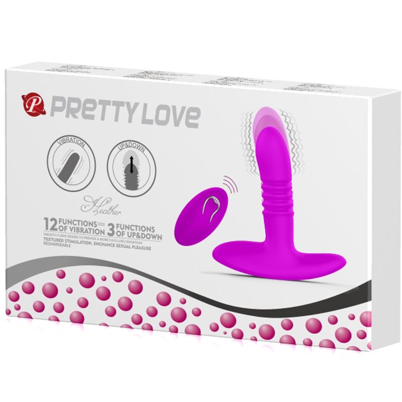 PRETTY LOVE Vibrador Plug Anal Heather com movimento up-down e controle remoto.
